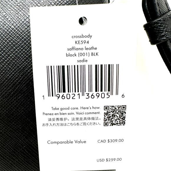 Kate Spade Sadie Crossbody Purse Black Leather KE594 - Picture 7 of 7